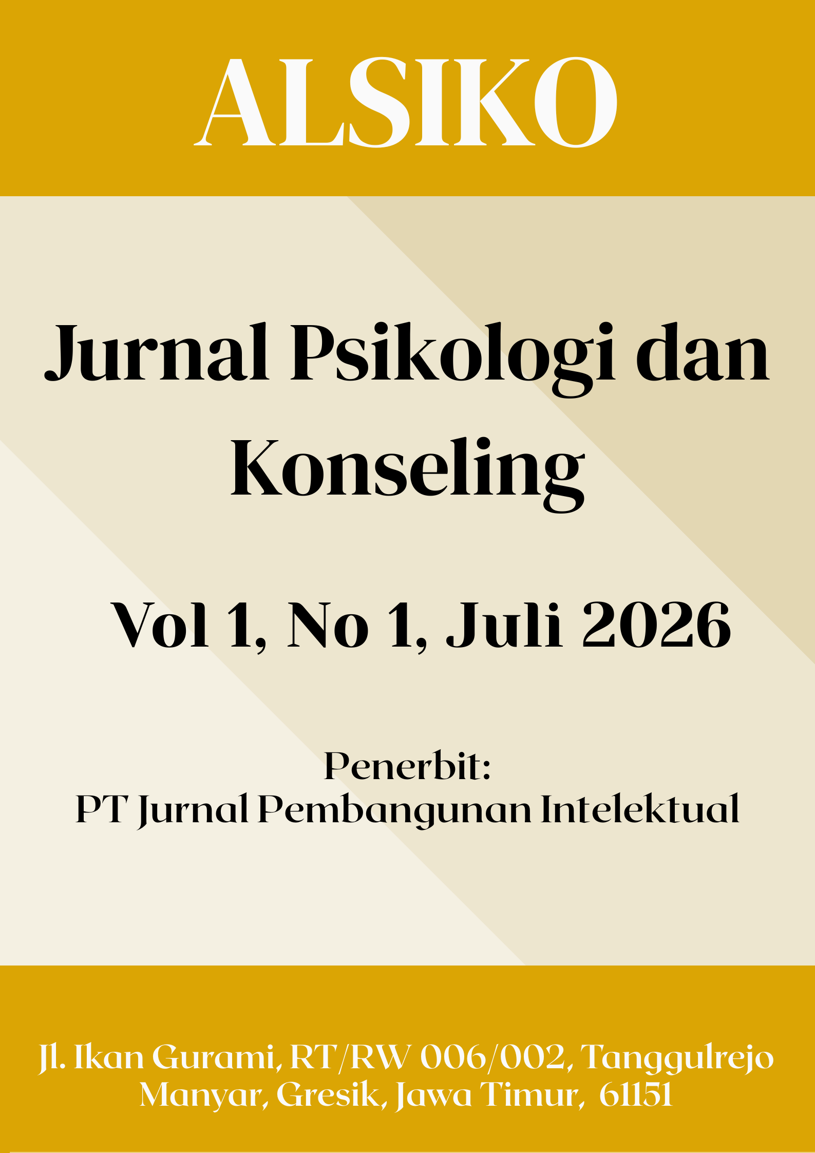 					View Vol. 1 No. 1 (2026): ALSIKO Jurnal Psikologi dan Konseling
				