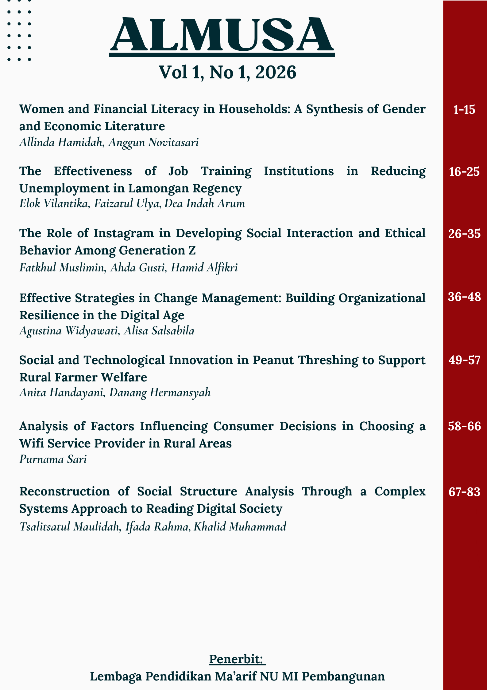 					View Vol. 1 No. 1 (2026): ALMUSA: Jurnal Ilmu Sosial dan Humaniora
				