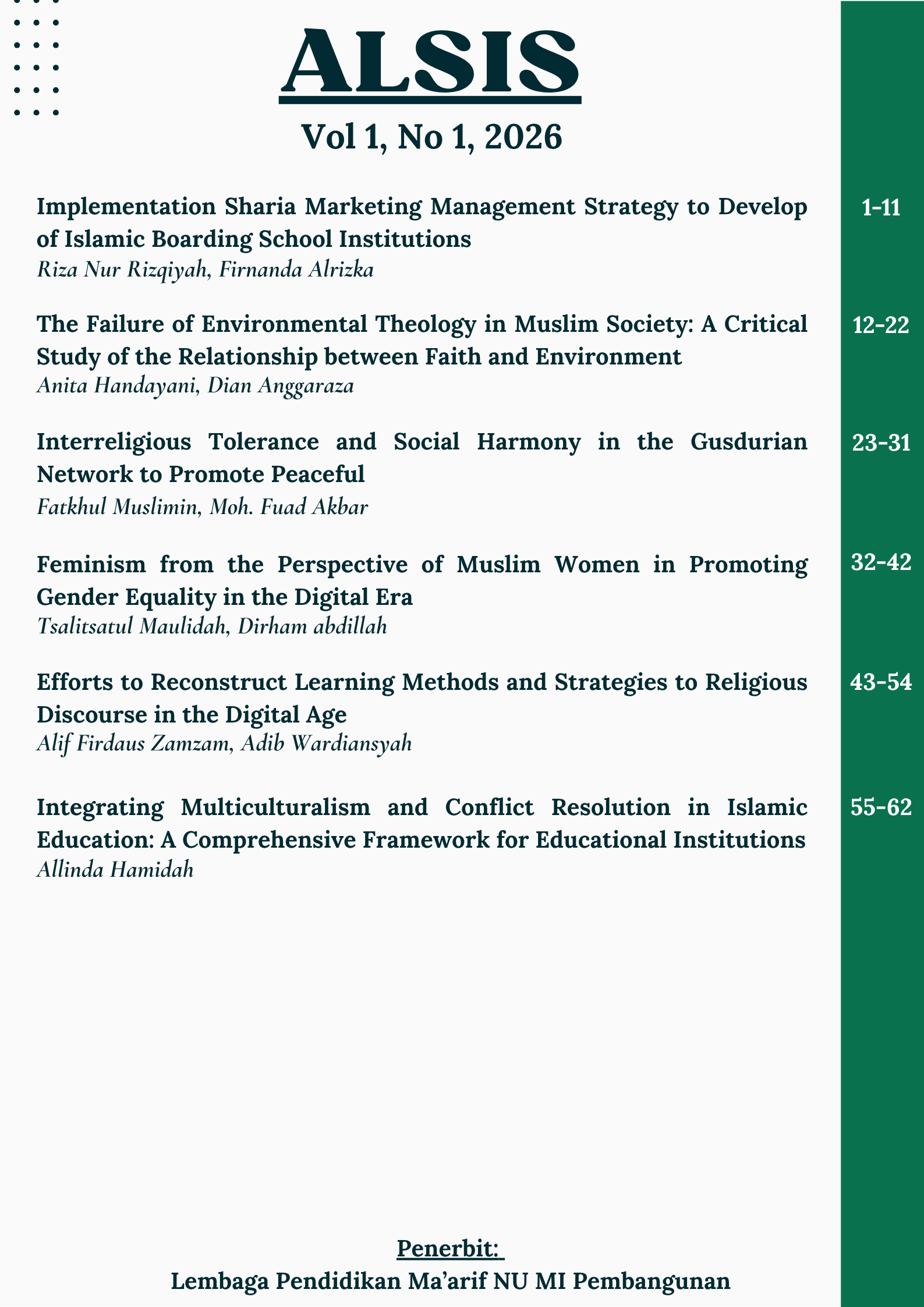 					View Vol. 1 No. 1 (2026): ALSIS: Jurnal Studi Islam
				
